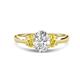 1 - Gemma 8x6 mm Oval Cut Lab Grown Diamond and Yellow Sapphire Trellis Three Stone Engagement Ring 