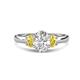 1 - Gemma 8x6 mm Oval Cut Lab Grown Diamond and Yellow Sapphire Trellis Three Stone Engagement Ring 