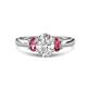 1 - Gemma 8x6 mm Oval Cut Lab Grown Diamond and Pink Tourmaline Trellis Three Stone Engagement Ring 