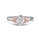 1 - Gemma 8x6 mm Oval Cut Lab Grown Diamond and Morganite Trellis Three Stone Engagement Ring 