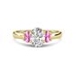 1 - Gemma 8x6 mm Oval Cut Lab Grown Diamond and Pink Sapphire Trellis Three Stone Engagement Ring 