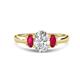 1 - Gemma 8x6 mm Oval Cut Lab Grown Diamond and Ruby Trellis Three Stone Engagement Ring 