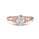 1 - Gemma 8x6 mm Oval Cut Lab Grown Diamond and Morganite Trellis Three Stone Engagement Ring 