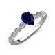 5 - Renea 1.62 ctw Blue Sapphire Pear Shape (8x5 mm) With accented Diamonds Engagement Ring 