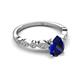 6 - Renea 1.62 ctw Blue Sapphire Pear Shape (8x5 mm) With accented Diamonds Engagement Ring 