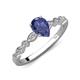5 - Renea 0.80 ctw Iolite Pear Shape (8x5 mm) With accented Diamonds Engagement Ring 