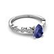 6 - Renea 0.80 ctw Iolite Pear Shape (8x5 mm) With accented Diamonds Engagement Ring 