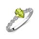5 - Renea 1.07 ctw Peridot Pear Shape (8x5 mm) With accented Diamonds Engagement Ring 