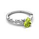 6 - Renea 1.07 ctw Peridot Pear Shape (8x5 mm) With accented Diamonds Engagement Ring 