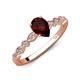 5 - Renea 1.22 ctw Red Garnet Pear Shape (8x5 mm) With accented Diamonds Engagement Ring 