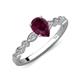 5 - Renea 1.22 ctw Rhodolite Garnet Pear Shape (8x5 mm) With accented Diamonds Engagement Ring 