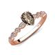 5 - Renea 0.87 ctw Smoky Quartz Pear Shape (8x5 mm) With accented Diamonds Engagement Ring 