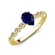 5 - Renea 1.62 ctw Blue Sapphire Pear Shape (8x5 mm) With accented Diamonds Engagement Ring 