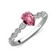 5 - Renea 0.92 ctw Pink Tourmaline Pear Shape (8x5 mm) With accented Diamonds Engagement Ring 