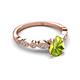 6 - Renea 1.07 ctw Peridot Pear Shape (8x5 mm) With accented Diamonds Engagement Ring 