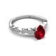 6 - Renea 1.47 ctw Ruby Pear Shape (8x5 mm) With accented Diamonds Engagement Ring 