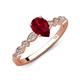 5 - Renea 1.47 ctw Ruby Pear Shape (8x5 mm) With accented Diamonds Engagement Ring 