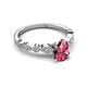 6 - Renea 0.92 ctw Pink Tourmaline Pear Shape (8x5 mm) With accented Diamonds Engagement Ring 