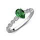 5 - Renea 1.12 ctw Emerald Pear Shape (8x5 mm) With accented Diamonds Engagement Ring 