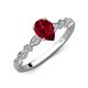 5 - Renea 1.47 ctw Ruby Pear Shape (8x5 mm) With accented Diamonds Engagement Ring 