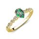 5 - Renea 1.23 ctw Created Alexandrite Pear Shape (8x5 mm) With accented Diamonds Engagement Ring 