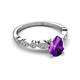 6 - Renea 0.77 ctw Amethyst Pear Shape (8x5 mm) With accented Diamonds Engagement Ring 