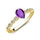 5 - Renea 0.77 ctw Amethyst Pear Shape (8x5 mm) With accented Diamonds Engagement Ring 