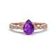 1 - Renea 0.77 ctw Amethyst Pear Shape (8x5 mm) With accented Diamonds Engagement Ring 