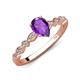 5 - Renea 0.77 ctw Amethyst Pear Shape (8x5 mm) With accented Diamonds Engagement Ring 
