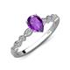 5 - Renea 0.77 ctw Amethyst Pear Shape (8x5 mm) With accented Diamonds Engagement Ring 