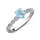 5 - Renea 0.72 ctw Aquamarine Pear Shape (8x5 mm) With accented Diamonds Engagement Ring 