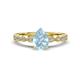 1 - Renea 0.72 ctw Aquamarine Pear Shape (8x5 mm) With accented Diamonds Engagement Ring 