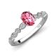4 - Renea 0.97 ctw Pink Tourmaline Oval cut (7x5 mm) With accented Diamonds Engagement Ring  