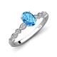 4 - Renea 1.12 ctw Blue Topaz Oval cut (7x5 mm) With accented Diamonds Engagement Ring  
