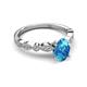 5 - Renea 1.12 ctw Blue Topaz Oval cut (7x5 mm) With accented Diamonds Engagement Ring  