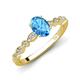 4 - Renea 1.12 ctw Blue Topaz Oval cut (7x5 mm) With accented Diamonds Engagement Ring  