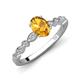 4 - Renea 0.84 ctw Citrine Oval cut (7x5 mm) With accented Diamonds Engagement Ring  
