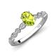 4 - Renea 1.02 ctw Peridot Oval cut (7x5 mm) With accented Diamonds Engagement Ring  