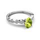 5 - Renea 1.02 ctw Peridot Oval cut (7x5 mm) With accented Diamonds Engagement Ring  