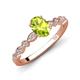 4 - Renea 1.02 ctw Peridot Oval cut (7x5 mm) With accented Diamonds Engagement Ring  