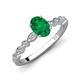 4 - Renea 0.92 ctw Emerald Oval cut (7x5 mm) With accented Diamonds Engagement Ring  