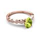 5 - Renea 1.02 ctw Peridot Oval cut (7x5 mm) With accented Diamonds Engagement Ring  