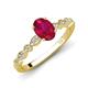 4 - Renea 1.02 ctw Ruby Oval cut (7x5 mm) With accented Diamonds Engagement Ring  