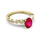 5 - Renea 1.02 ctw Ruby Oval cut (7x5 mm) With accented Diamonds Engagement Ring  