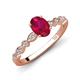 4 - Renea 1.02 ctw Ruby Oval cut (7x5 mm) With accented Diamonds Engagement Ring  