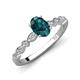 4 - Renea 1.12 ctw London Blue Topaz Oval cut (7x5 mm) With accented Diamonds Engagement Ring  