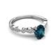5 - Renea 1.12 ctw London Blue Topaz Oval cut (7x5 mm) With accented Diamonds Engagement Ring  