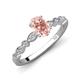 4 - Renea 0.87 ctw Morganite Oval cut (7x5 mm) With accented Diamonds Engagement Ring  