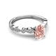 5 - Renea 0.87 ctw Morganite Oval cut (7x5 mm) With accented Diamonds Engagement Ring  