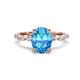 1 - Laila 2.98 ctw Blue Topaz Oval Shape (9x7 mm) Hidden Halo Engagement Ring 